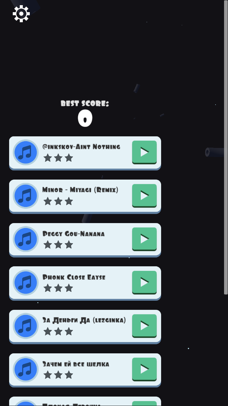 Space Music main menu