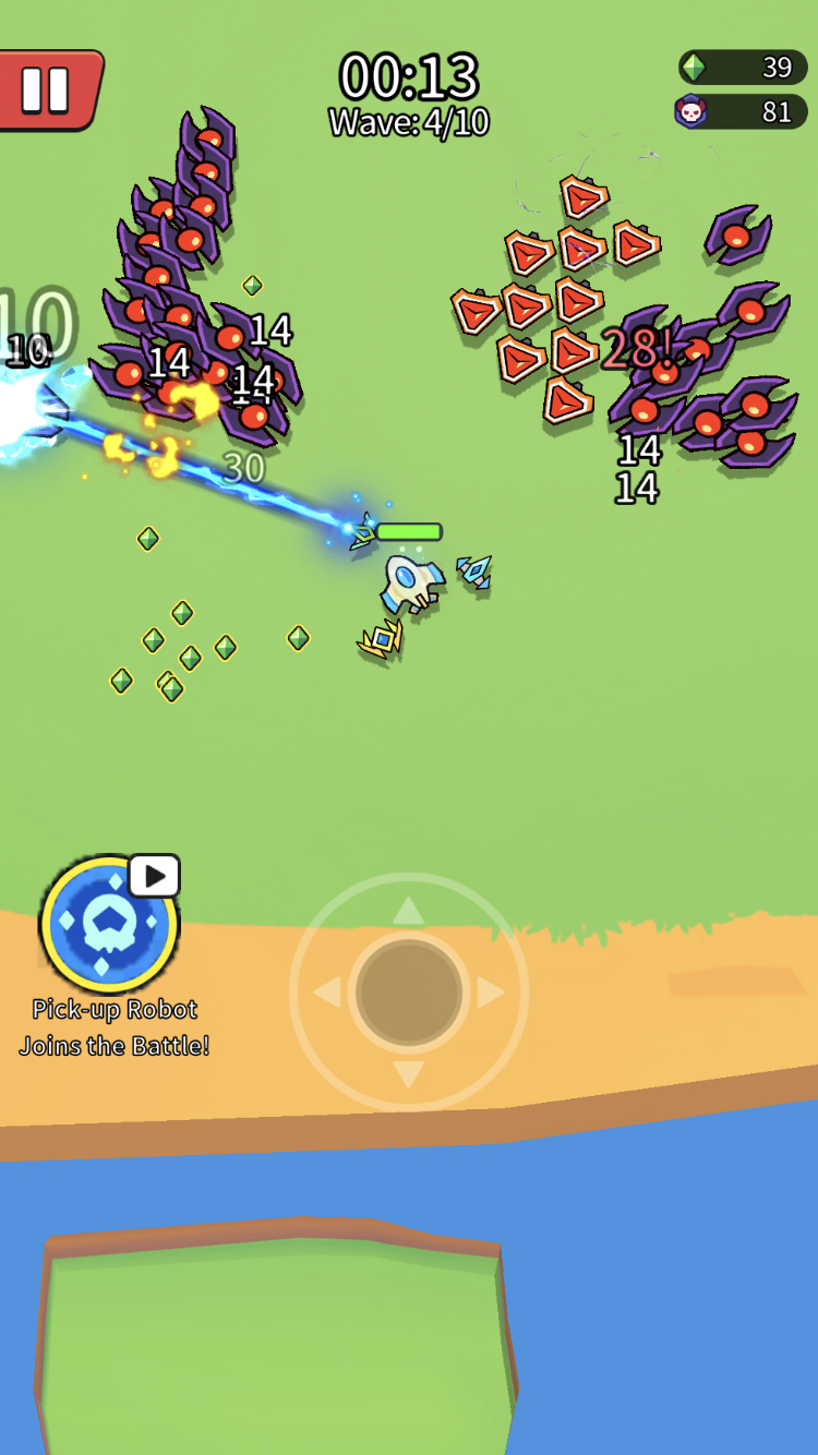 Dodge through an enemy wave